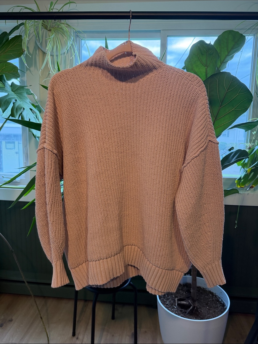 aerie Cozy Mock Neck Sweater in Mauve